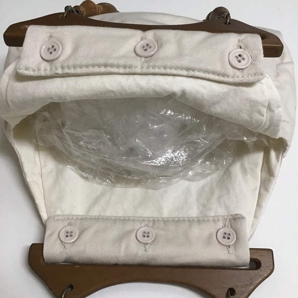 Philippines Purse Wood Bead Handles 100% Cotton Fabric Summer Bag Boho Vintage - Picture 5 of 16